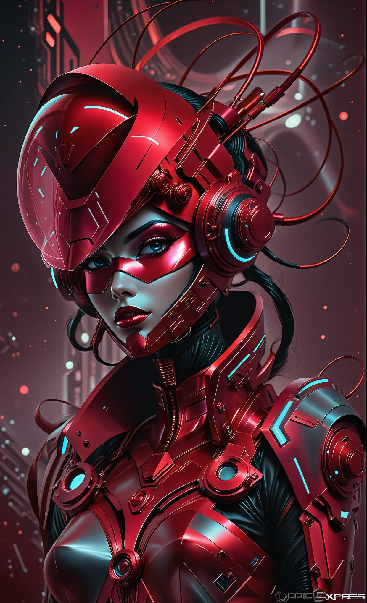 masterpiece, best quality,,(1girl:1.2) ,national_costume,science fiction,fang,(black long hair:1.2),, highly detailed,    ultra detailed of a beautiful profile, biomechanical cyborg,deamon cyborg  intricate, elegant, highly detailed,  , sharp focus, red black hole, (red theme:1), MCSkin complex 3d render ultra detailed of a beautiful profile, biomechanical cyborg,  beautiful natural soft rim light, , colorful details, , pearl earring, piercing, art nouveau fashion embroidered, intricate details, mesh wire, mandelbrot fractal, anatomical, facial muscles, cable wires, microchip, badass, hyper realistic, ultra detailed, octane render, volumetric lighting, 8k post-production, red and white with a bit of black, detailled metalic bones, semi human, iridescent colors, Glenn Brown style, black room, ,backlighting,cinema light,fficial art, unity 8k wallpaper, ultra detailed, beautiful and aesthetic, masterpiece, best quality, (zentangle, mandala, tangle, entangle), (fractal art:1.3) , 1girl, extremely detailed, dynamic angle, cowboyshot, the most beautiful form of chaos, elegant, a brutalist designed, vivid colours, romanticism, by james jean, roby dwi antono, ross tran, francis bacon, michal mraz, adrian ghenie, petra cortright, gerhard richter, takato yamamoto, ashley wood, atmospheric, ecstasy of musical notes, streaming musical notes visible