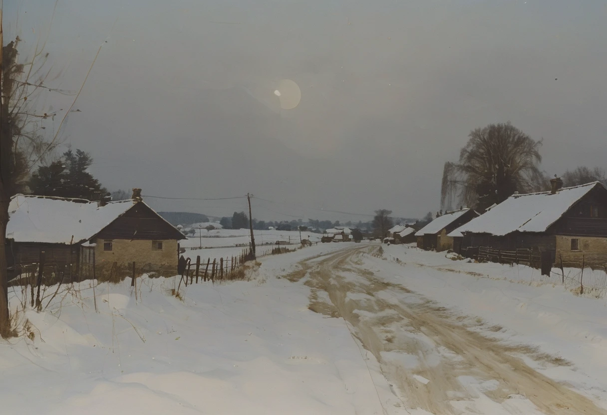 village in winter
