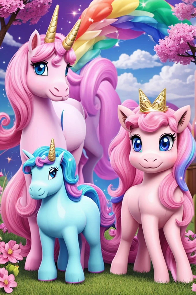 Chicas denudas en unicornio