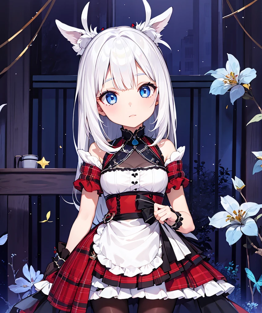 1 girl white hair blue eyes beauty excellent quality 2k
