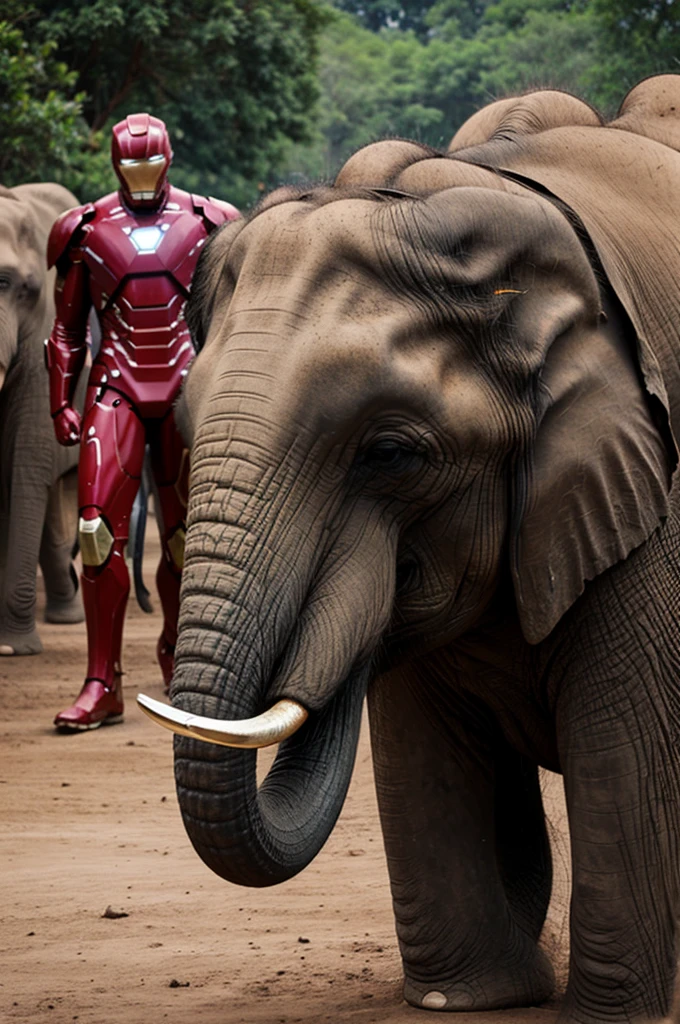 Make a elephant iron man 