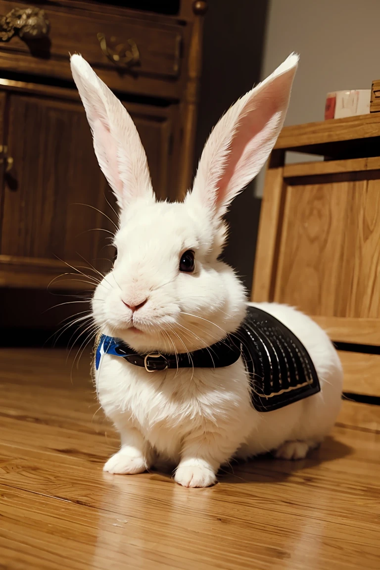 Cute rabbit in armor in manga style