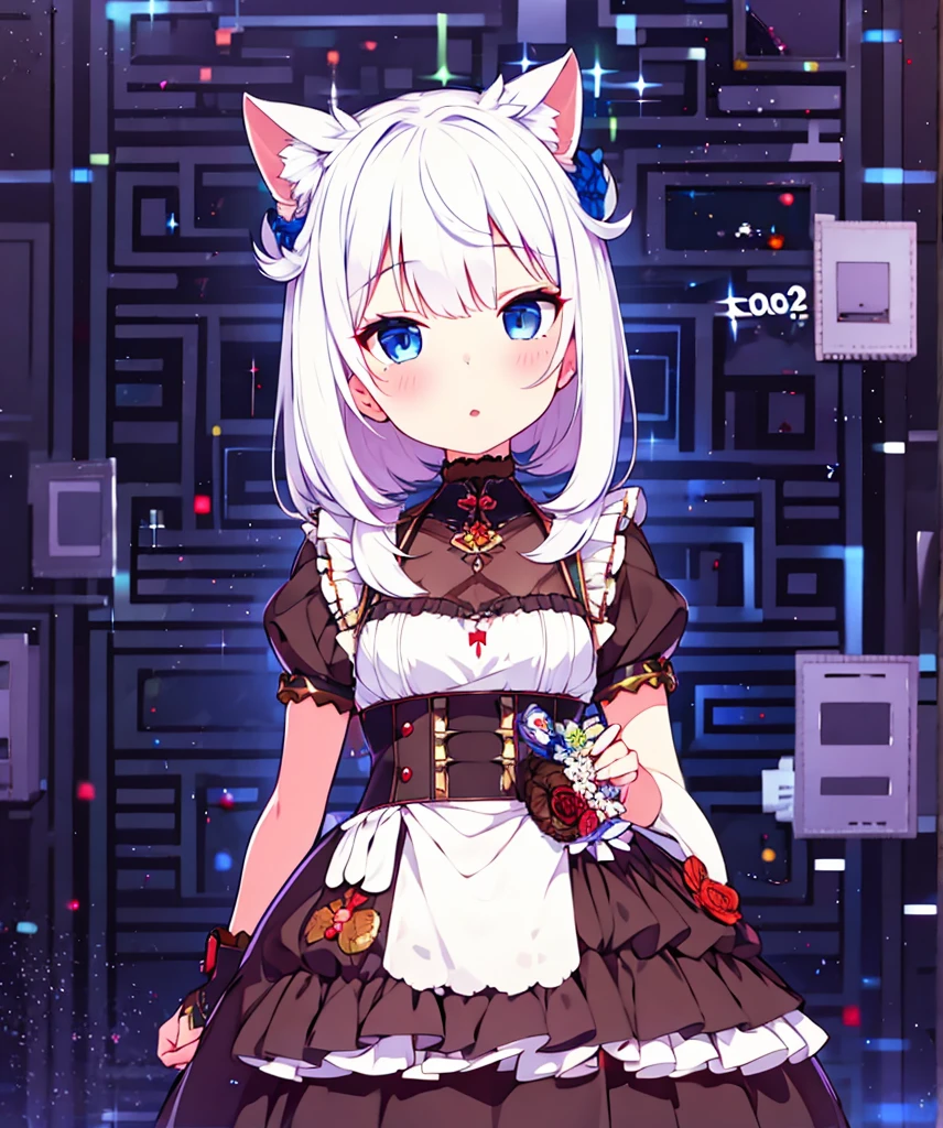 1 girl white hair blue eyes beauty excellent quality 2k full body great quality of detail