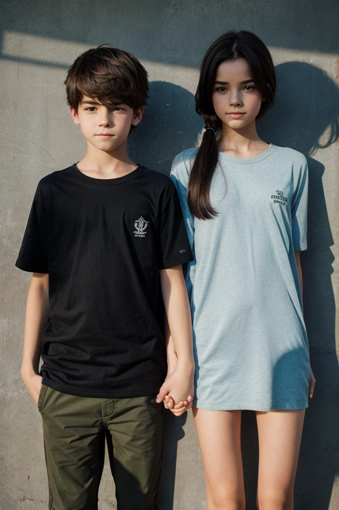 A boy and girl shadow holding each other hands