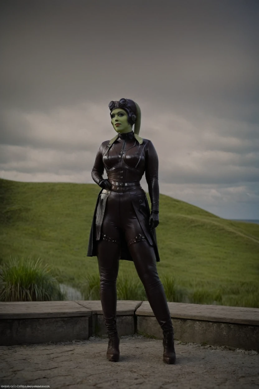 cinematic film still hera syndulla, (green skin:1.2), black at canal, full body shot, highly detailed environment . shallow depth of field, vignette, highly detailed, high budget Hollywood movie by baz luhrmann, bokeh, cinemascope, moody, epic, gorgeous, film grain, grainy
