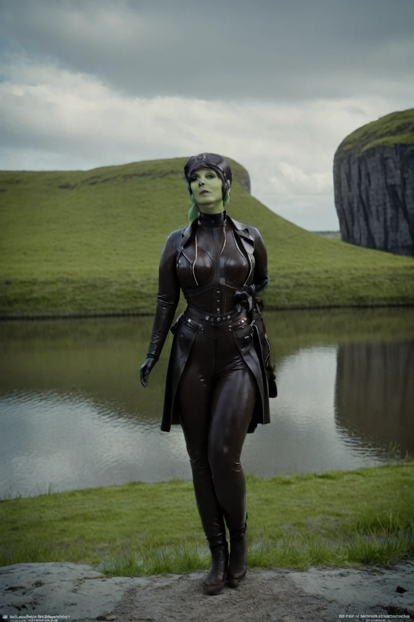 cinematic film still hera syndulla, (green skin:1.2), black at canal, full body shot, highly detailed environment . shallow depth of field, vignette, highly detailed, high budget Hollywood movie by baz luhrmann, bokeh, cinemascope, moody, epic, gorgeous, film grain, grainy