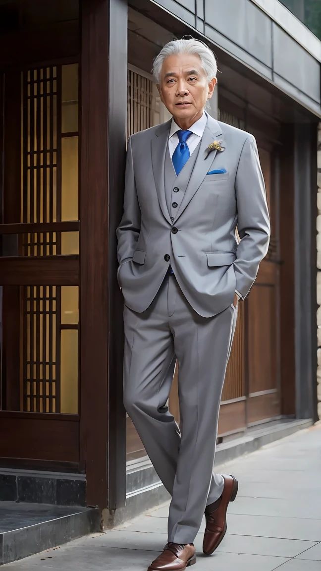elder, Majestic, Severe, Zhongshan Suit, Gray Hair, Shocked
