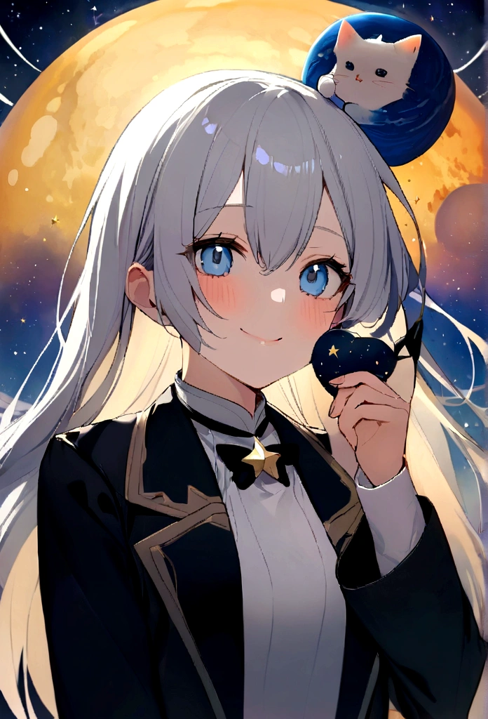 Ethan smiled and began to speak.. "one time, There was a little planet called Nova.. She's not like other stars、It wasn't that shiny."、One Girl,One cat
