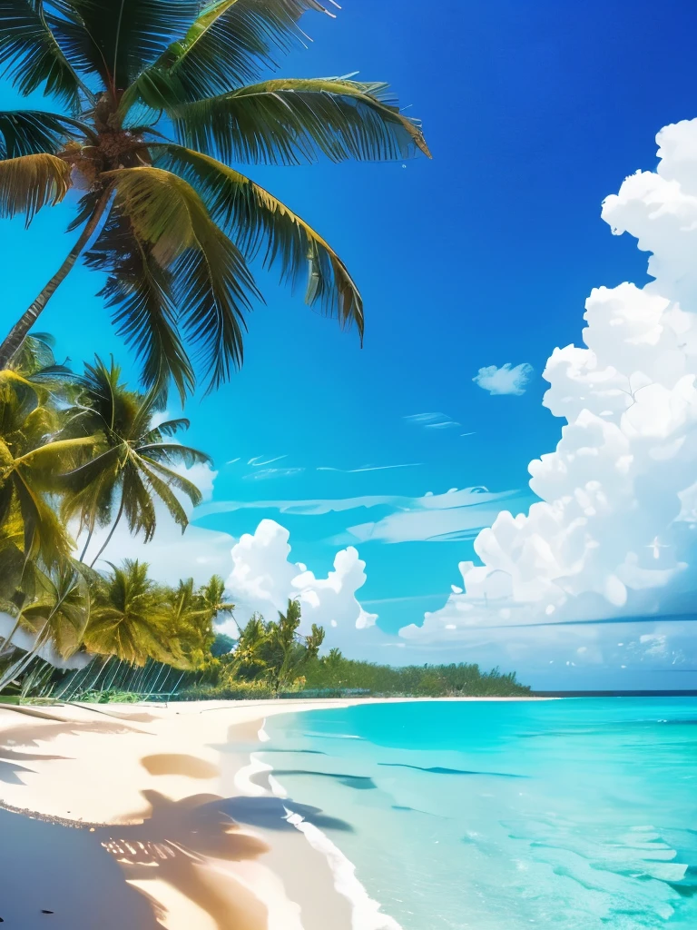 a view of a beach with palm trees and clear water, breath-taking beautiful beach, crystal clear sea, crystal clear blue water, tropical beach paradise, beautiful beach, magical beach, clear blue water, at a tropical beach, carribean turquoise water, beautiful ocean, turquoise water, crystal clear water, carribean white sand, beautiful place, beautiful magical palm beach
