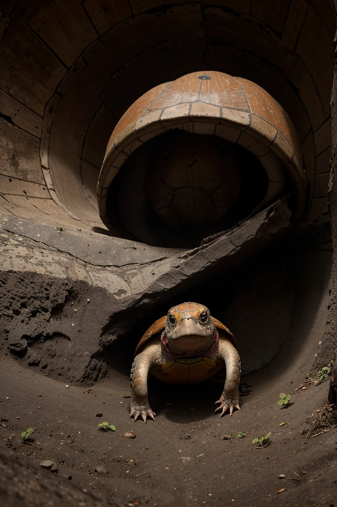 The tenny weenie turtle climbed out of the hollow
(Hal 2) Down came the rain and the turtle will follow