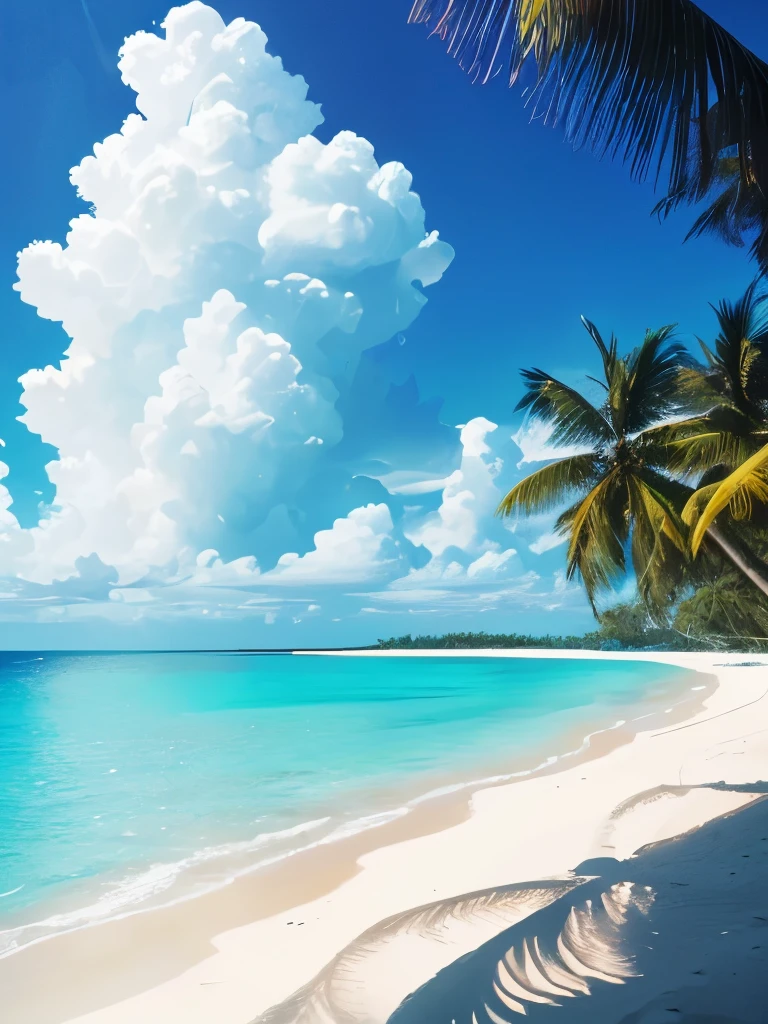 a view of a beach with palm trees and clear water, a photo by Jacob Toorenvliet, flickr, fine art, breath-taking beautiful beach, crystal clear sea, crystal clear blue water, tropical beach paradise, beautiful beach, magical beach, clear blue water, at a tropical beach, carribean turquoise water, beautiful ocean, turquoise water, crystal clear water