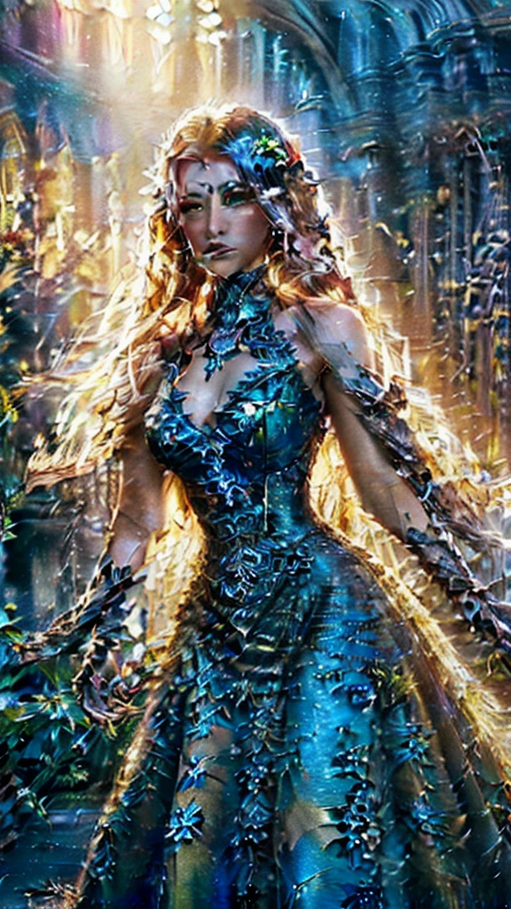 There is a woman in a dress standing in a flower field, Amazing digital illustrations, Beautiful digital art, Beautiful digital illustrations, Highly detailed digital art in 4K, society ), dawn society, Exquisite digital illustrations, epic digital art illustration, 🌺 society, society 9, deviantart artstation cgscosiety, 4K Detailed Digital Art, Fantasy Art Behance
