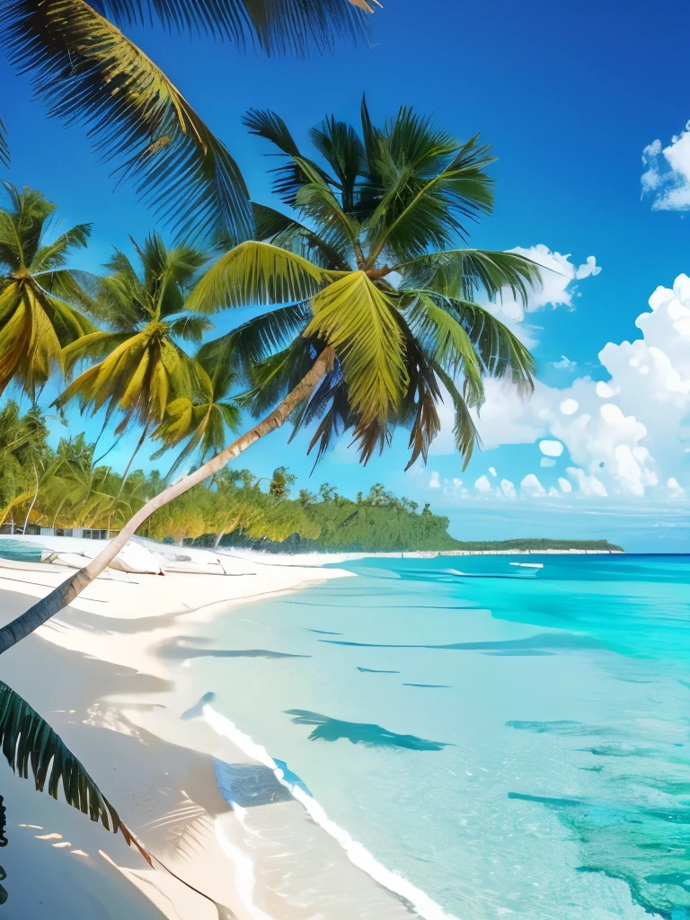 a view of a beach with palm trees and clear water, breath-taking beautiful beach, crystal clear sea, crystal clear blue water, tropical beach paradise, beautiful beach, magical beach, clear blue water, at a tropical beach, carribean turquoise water, beautiful ocean, turquoise water, crystal clear water, carribean white sand, beautiful place, beautiful magical palm beach