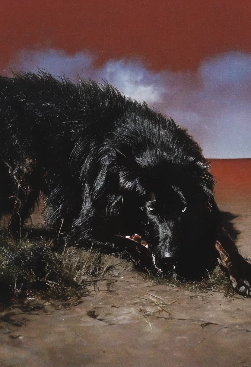 angry giant black dog