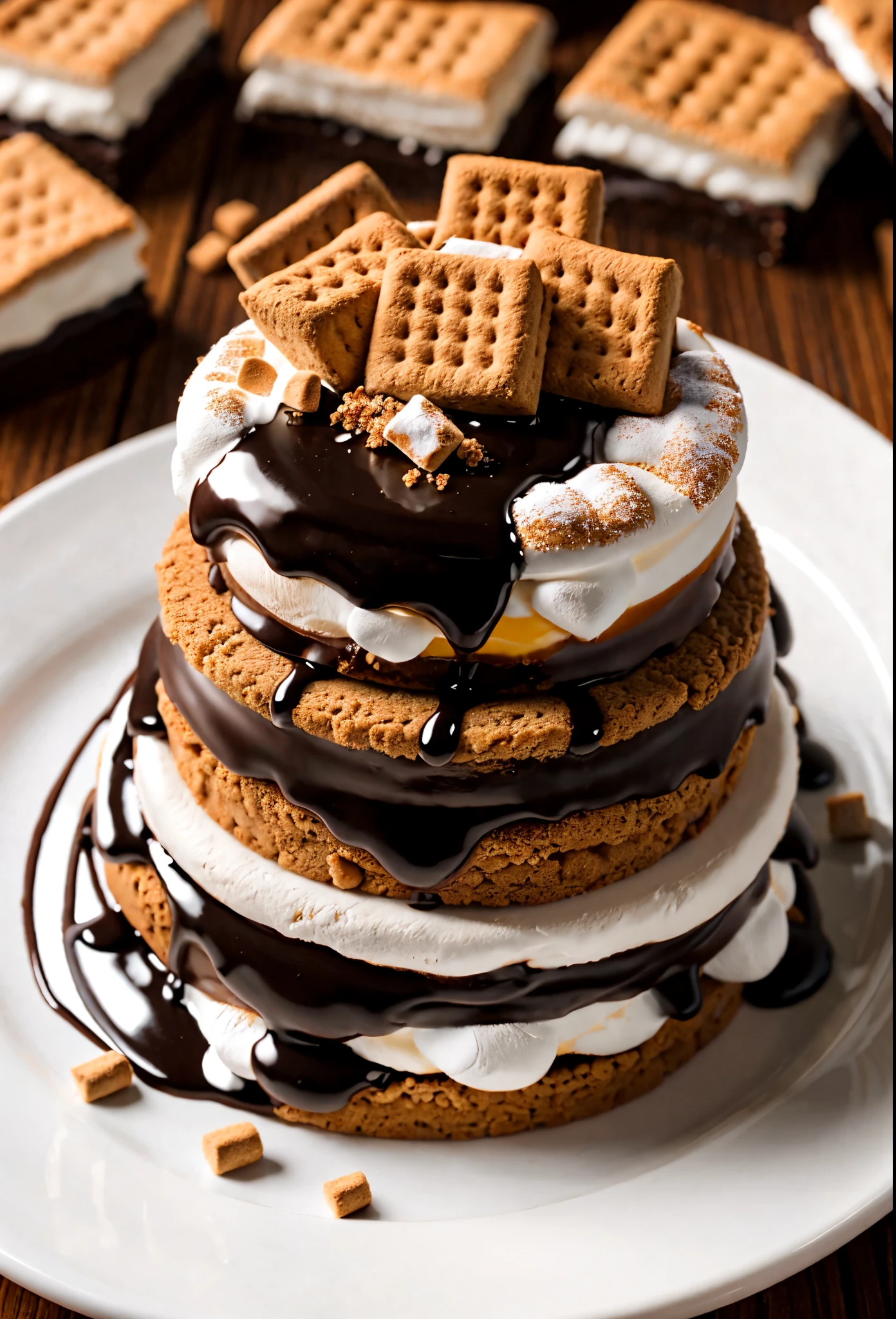 S'mores Delight An indulgent dessert featuring charred marshmallow, chocolate fondant, and graham cracker crumbs.