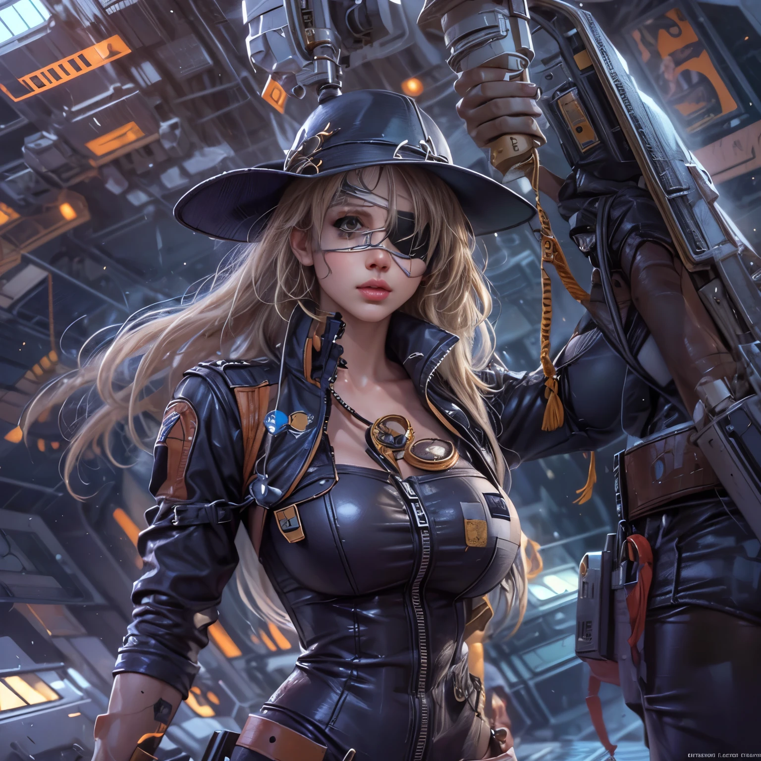 Alex Gross, Paul Wunderlich, Surreal, mysterious, strange, fantastical, fantasy, Sci-fi, Japanese anime, Hermit Crab Moon, blonde miniskirt beautiful girl Alice, perfect voluminous body, detailed masterpiece Hyper realistic sharp focus