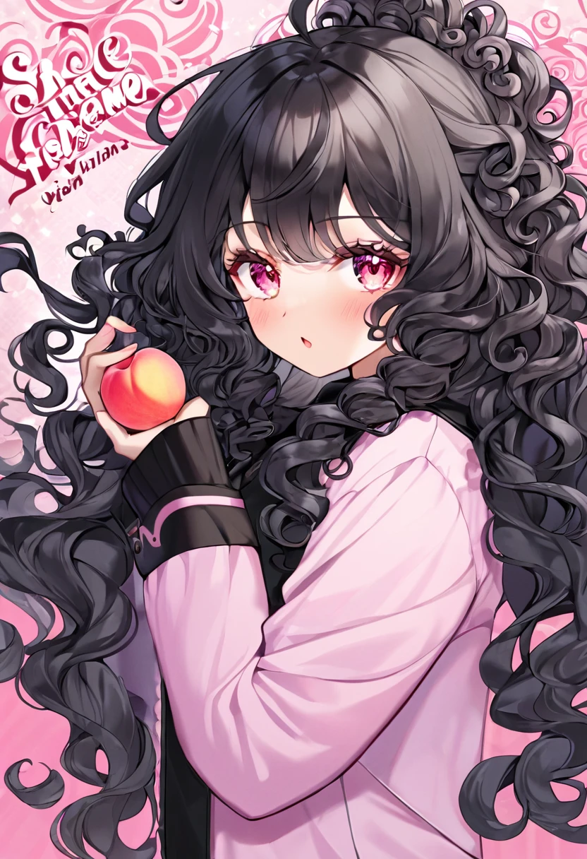 A girl. She has peach and black color hair. Her hair is curly but not that curly. As a villain. She has long hair. And she is 12