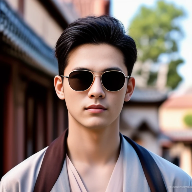 Close-up of a man, Heise-Lian Yan Fang, handsome man, Gongbi Palace, original beauty, Inspiration from Woobin, Asian features