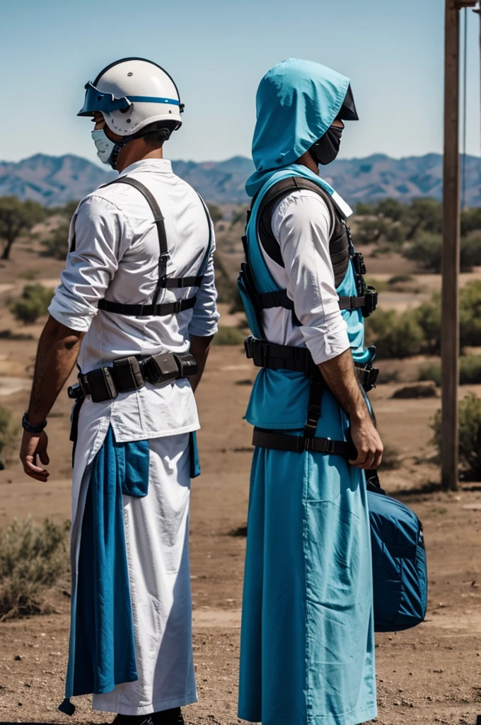 The white mummy and the blue mummy from pubg Mobile on their backs