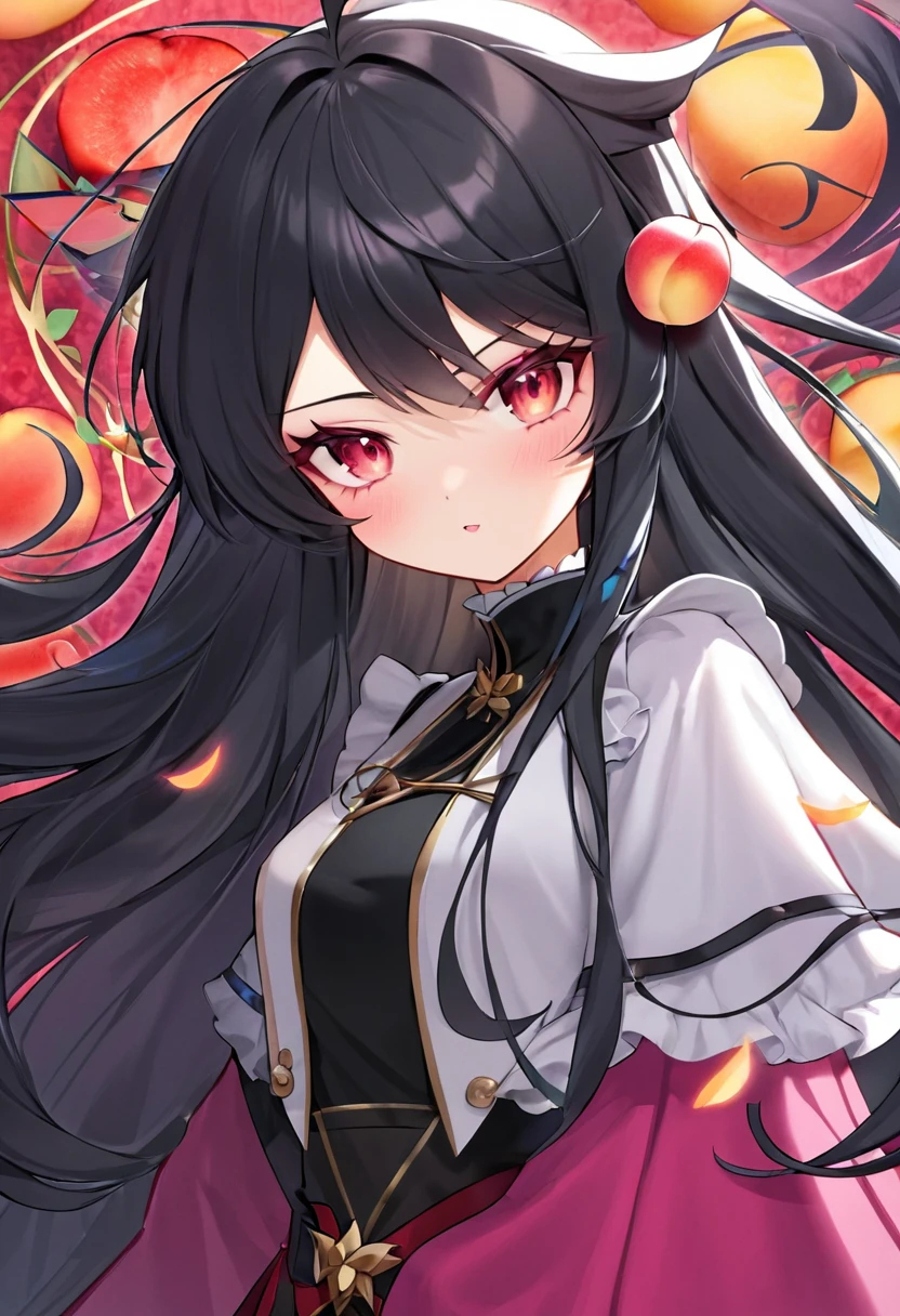 A girl. She has peach and black color hair. As a villain. She has long hair. And she is 12