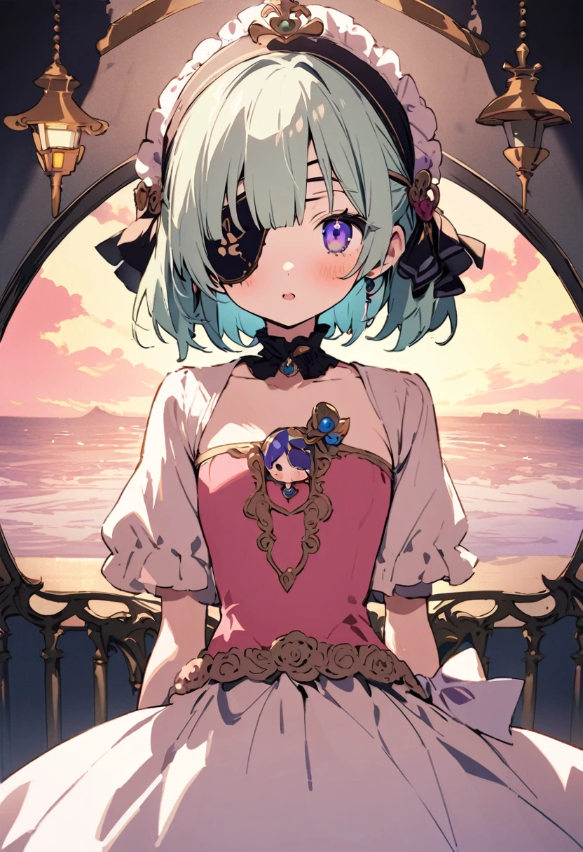 masterpiece, Highest quality, Illustration of the novel, High resolution, 18+ Adult content, Sensual, Intimate, Emotional, Passionate, romantic, sweet, Adorable, Innocent, Pure, Charmな, Charmな, Charm, mysterious, Charmな, Charmな, Immersive, Charmな, dream-like, Surreal, Imaginative, Whimsical, Artistic, Avant-garde, timeless, elegant, Sophisticated, chic, Sophisticated, personality, original, Charmな,(( Pirate:1.3)),((Eye patch:1.3))、Upper Body、(Little)