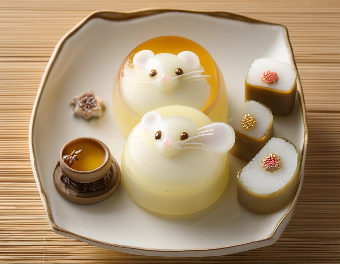 White and Twenty-Day Mouse Japanese Sweets