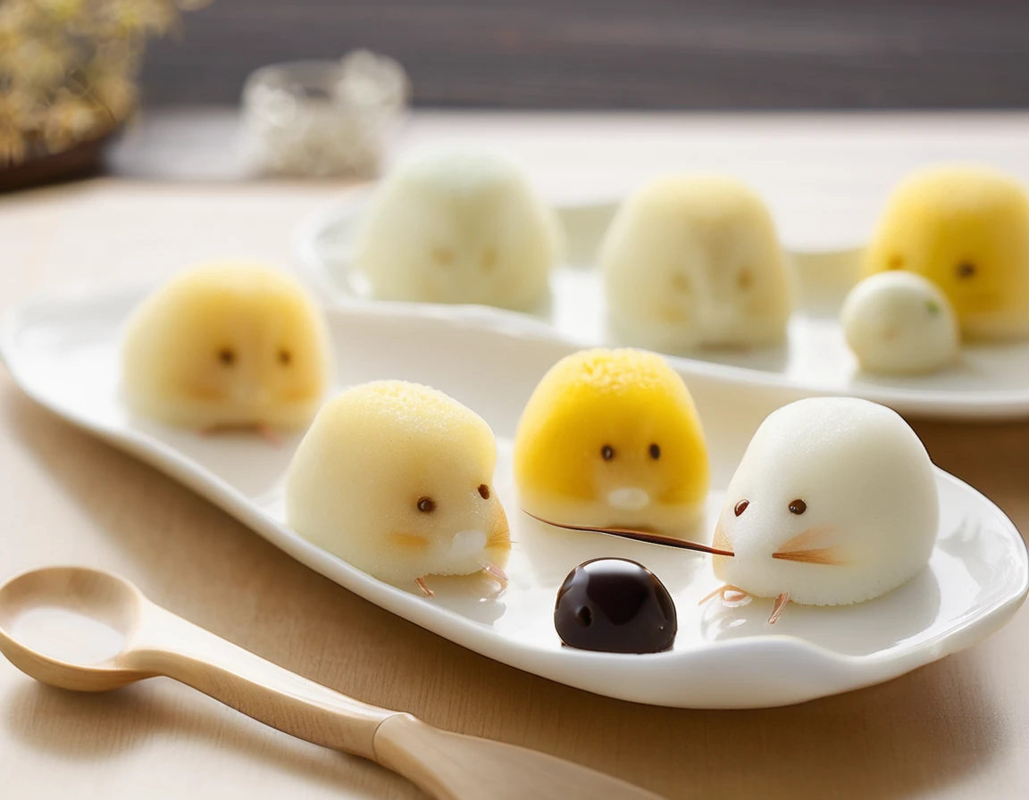White and Twenty-Day Mouse Japanese Sweets