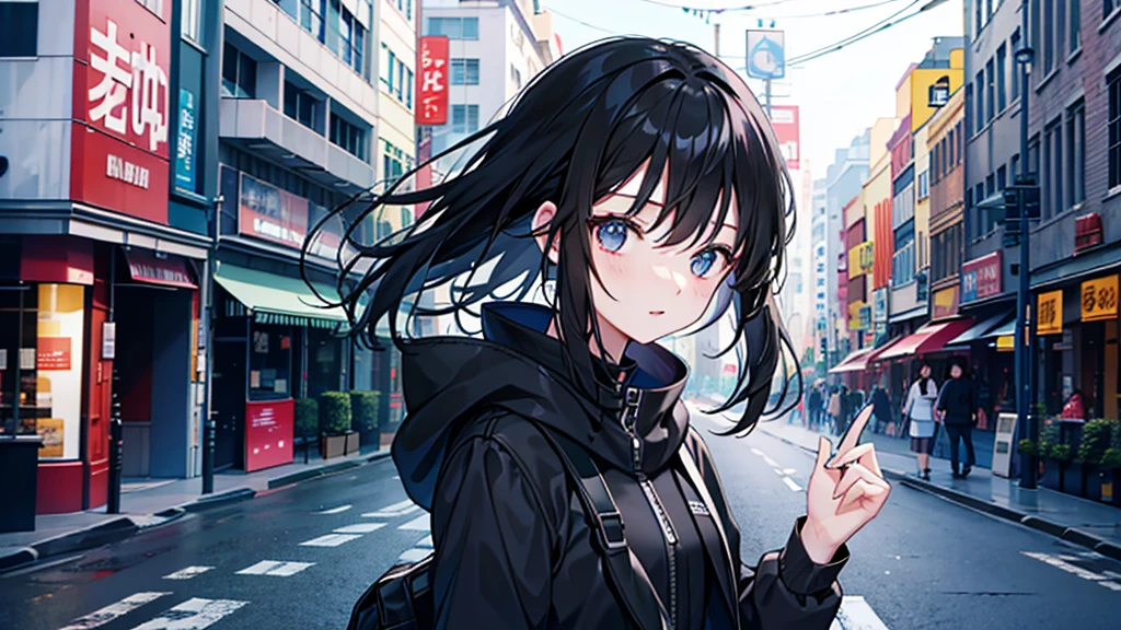 One Woman、Black Hair、Have a revolver