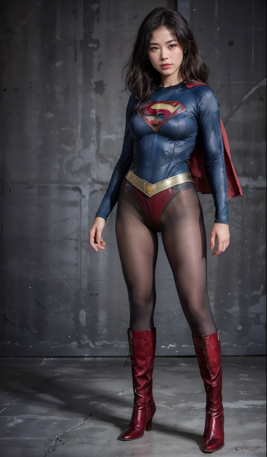 No background、(((Beautiful legs in black tights.)))、(((Legally express the beauty of your smile)))、((((Make the most of your original images)))、(((体にぴったりフィットするSupergirl Costume)))、(((Supergirl Costume)))、(((Beautiful Short Hair)))、(((She is winking cutely.)))、(((Please wear black tights....、Wear red boots)))、((Best image quality、8k))、((Highest quality、8k、masterpiece:1.3))、(((Preserve background )))、Sharp focus:1.2、Beautiful woman with perfect figure:1.4、Slim Abs:1.2、Wet body:1.5、Highly detailed face and skin texture、8k