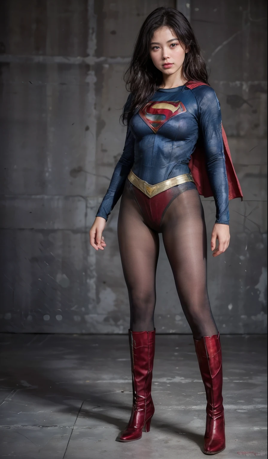 No background、(((Beautiful legs in black tights.)))、(((Legally express the beauty of your smile)))、((((Make the most of your original images)))、(((体にぴったりフィットするSupergirl Costume)))、(((Supergirl Costume)))、(((Beautiful Short Hair)))、(((She is winking cutely.)))、(((Please wear black tights....、Wear red boots)))、((Best image quality、8k))、((Highest quality、8k、masterpiece:1.3))、(((Preserve background )))、Sharp focus:1.2、Beautiful woman with perfect figure:1.4、Slim Abs:1.2、Wet body:1.5、Highly detailed face and skin texture、8k