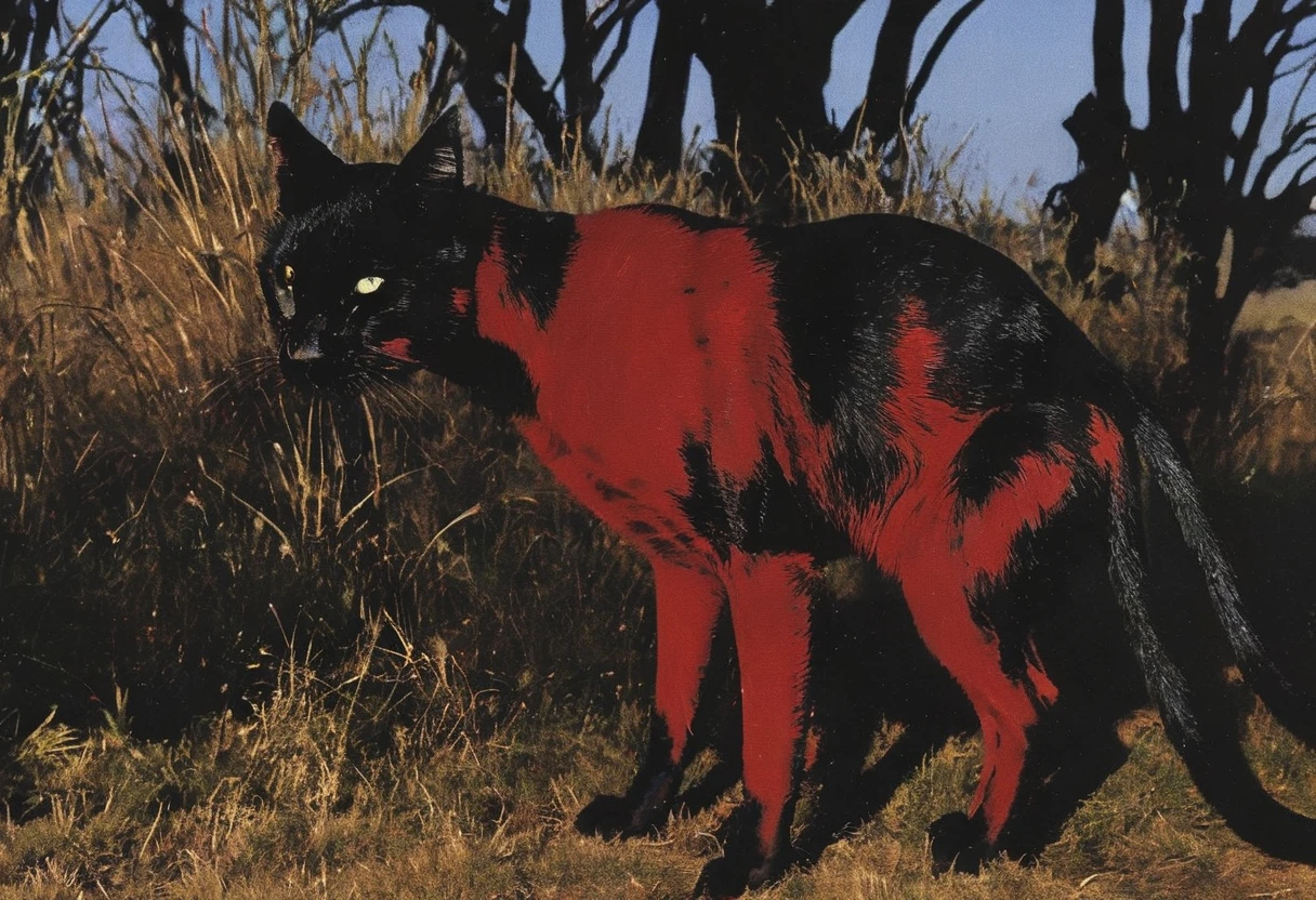 red and black cat