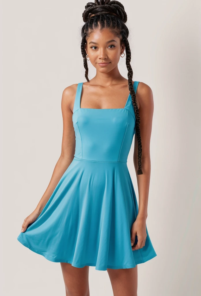 linda chica si,pecho plano,kawaii,(chica medusa:1.2), arms behind the back,submarino,vestido con volantes,