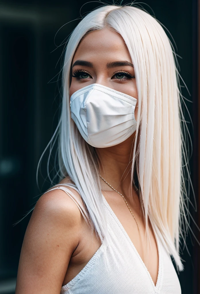 a closeup of a woman with white hair and a white mask, hermosa pintura de personajes, guweiz, obra de arte al estilo de guweiz, deidad de pelo blanco, por Yang J., Exquisite and epic character art., impresionante arte de personajes, por Fan Qi, por Wuzhun Shifan, guweiz en pixiv artstation