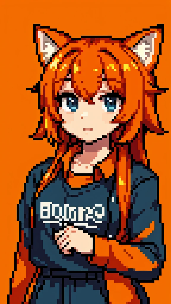 Orange cat , 8-bit , pixel art , front