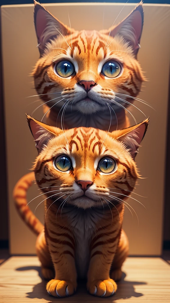 Orange cat , 8-bit , pixel art , front