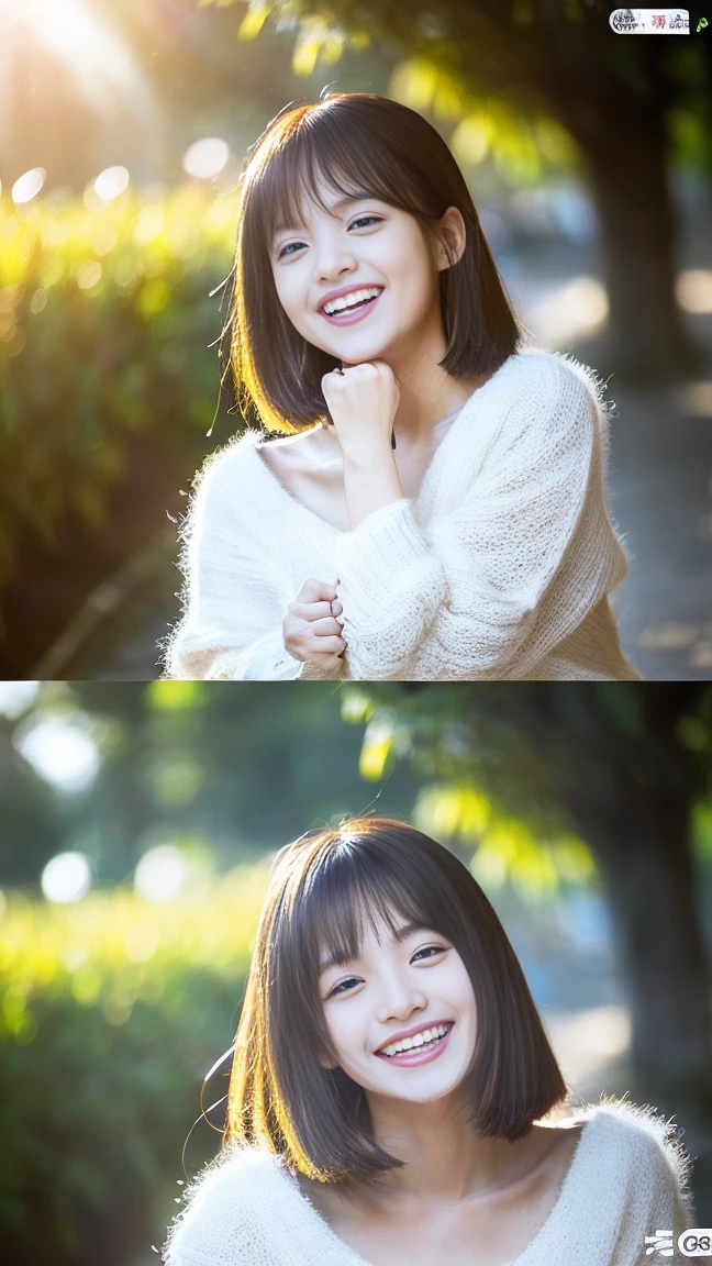 High resolution、High level image quality、In 8K、real live action、RAWphotographgraphy、highest quality、masterpiece、table top、beautiful japanese girl、japanese woman、cute little face、((shining face))、((((My cheeks turned red))))、(((((laugh shyly)))))、white skin、((Obscene content))、For adults、porn、the charm of sex、absurd、small breasts、超A high resolution、RAWphotograph、only、beautiful feces、alone、whole body、twin tail hair、very nice、knit sweater、 mini skirt、japanese woman、Are standing、(Photoreal:1.37)、photon mapping、realistic、radio city、Physics-based only dulling、written boundary depth、blurred background、photograph、hair、thighs thighs、Japanese ID、sparkling eyes、glossy lips、too bright natural light、bright sun、too bright sunlight、looking at camera、full nude