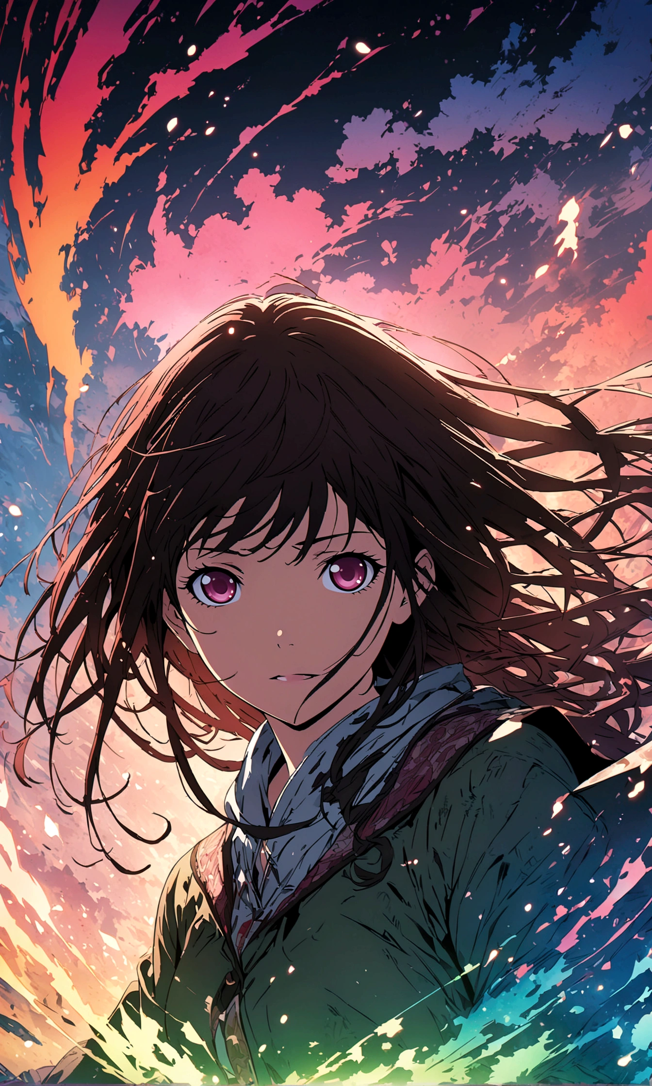 1girl,iki hiyori \(noragami\),noragami,Intricate details,Wide range of colors,artwork,rendering,(masterpiece:1.3),(highest quality:1.4),(Super detailed:1.5),High resolution,Very detailed,unity 8k wallpaper,Wind