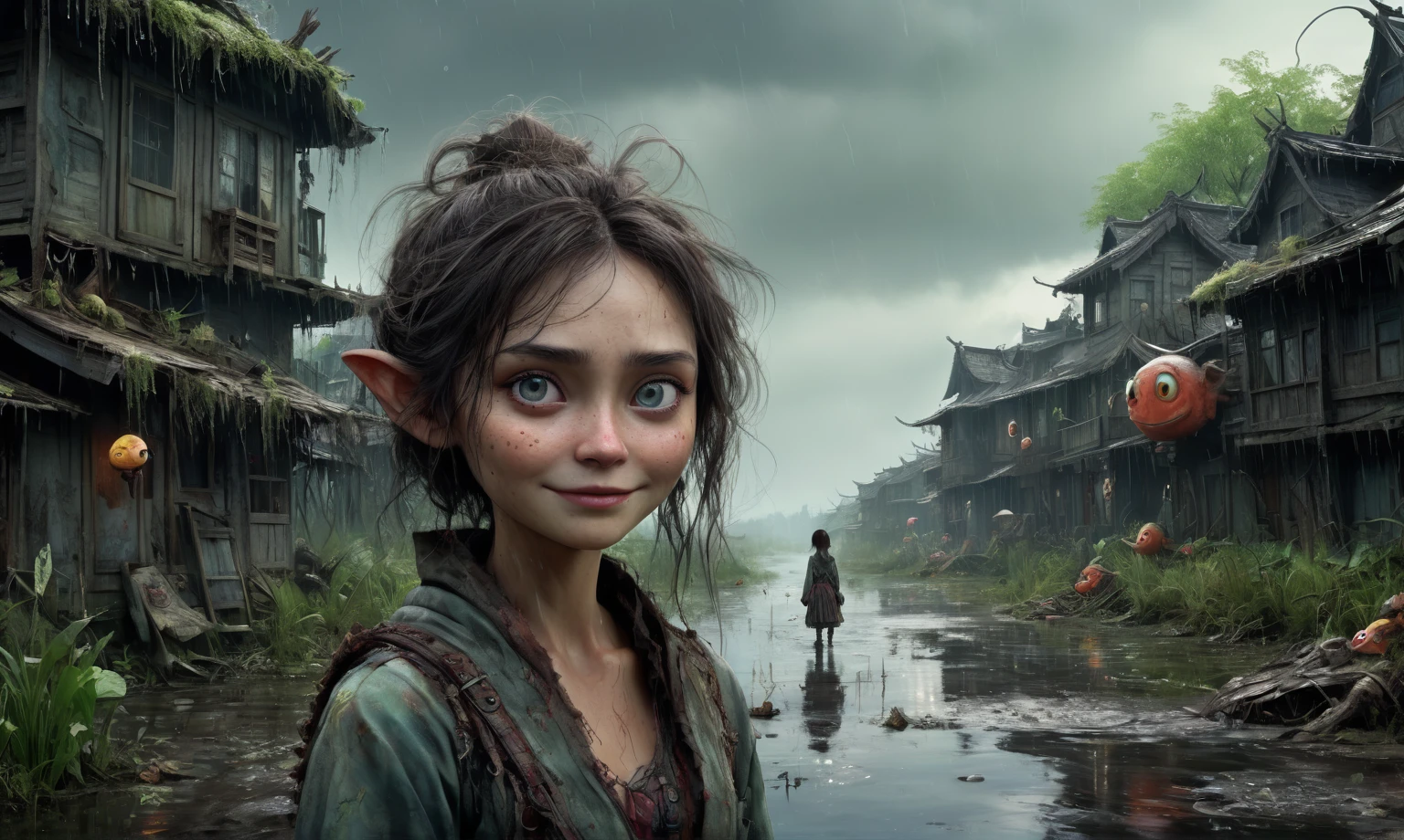 heght view on himera babygirl,assassin,elf,pretty face,eyebrow up,full body shot,ominous landscape,glate gray atmosphere,prime colors,wariza,extremely detailed, [night],masterpiece,intricate details,faded,eyes extremely detailed, high detailed eyes,4k resolution,RAW, Nikon Z9,scary swamp beach,family,little whore ,view from height,The Walking Dead,native japan,dead city,modern London,swamp,jungle,witch,hard rain,Smiling,Bun Hair,(Folk clothes:1.5), long dress, pronounced feminine feature, insane details, intricate details, hyper-detailing, Complex background, ,full-body-shot,Very tall, Cinematic,Muted colors, Technicolor,natural skin textures, hyper realisitc, hyper detailed,Extremely detailed,High contrast,Masterpiece,Realistic,Ultra Detailed,intricate details,realistic humid skin,extremly intricate,Epic Realistic, Romantic, cinematic style,by art irina yermolova,orc, messy hair,luminous eyes,extremely detailed, [night landscape],masterpiece,intricate details,faded,eyes extremely detailed, high detailed eyes,4k resolution,RAW, Nikon Z9,by jimmy chin,by art Simon Stalenhag,Nicola Samori,Wangechi Mutu,Lisa Frank,,pixar movie still, pixar movie screenshot, frame from pixar movie, animated movie still, still from the pixar movie, still from a pixar movie, disney pixar movie still, pixar movie scene, still from pixar movie, still from a 2001 pixar movie, pixar render, animated film still
