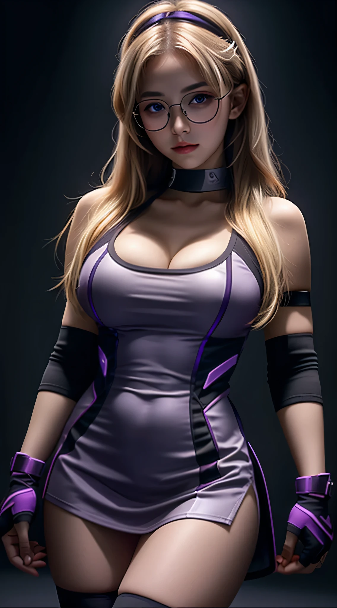 sonya blade mortal kombat surrounded by a violet aura