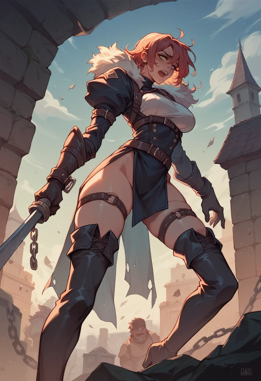 Jang Wonyoung in thigh high boots kills her slave by her legs in thigh high boots and crushing it