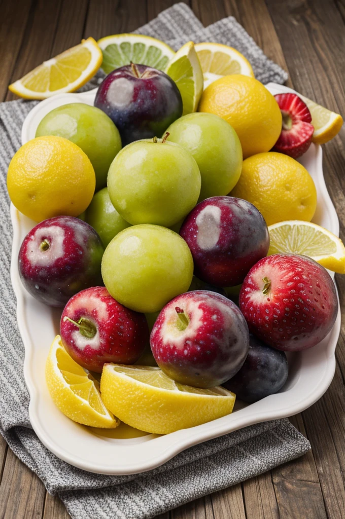 Bolis de sabores de frutas con paletas y lloviendo hielo
