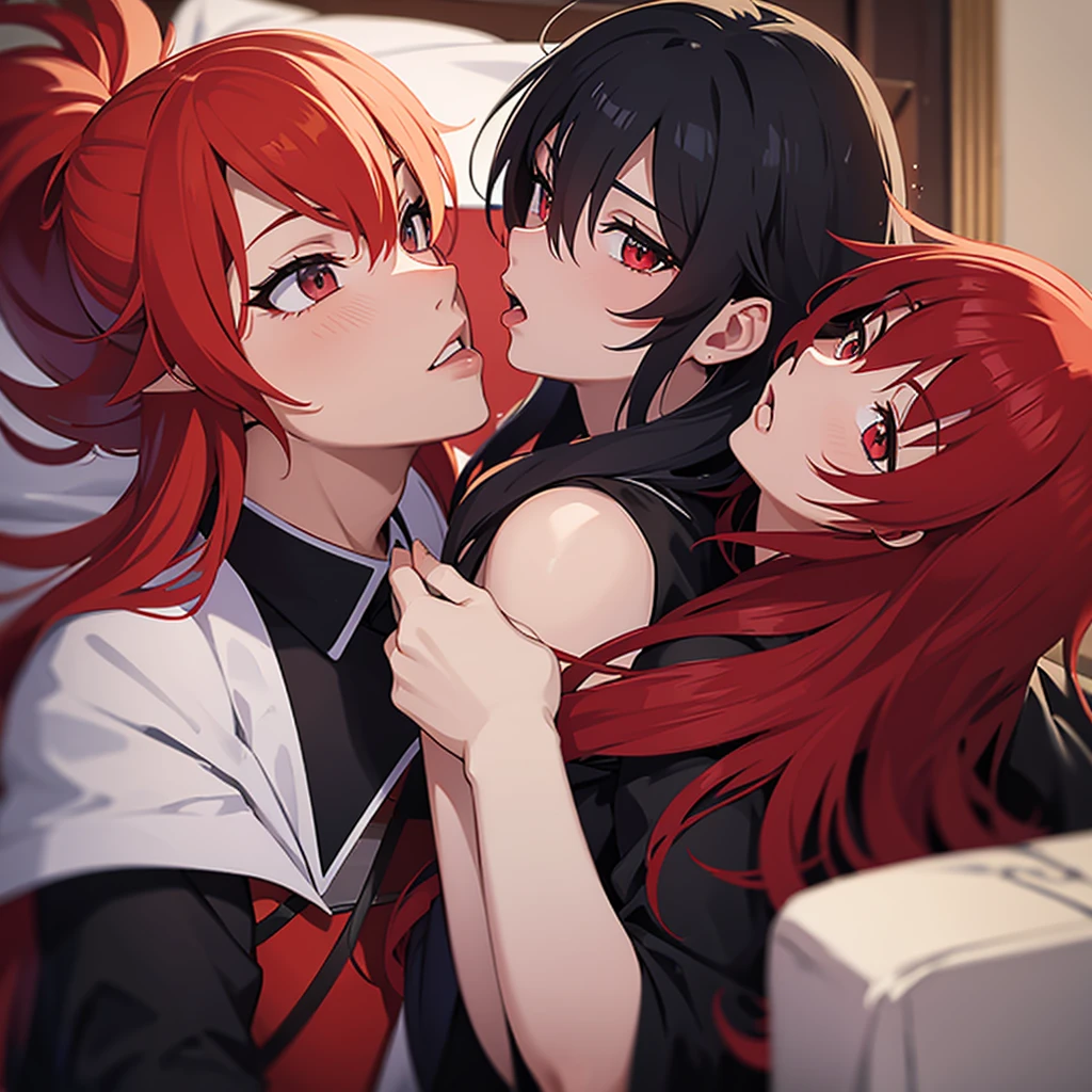 Rias gremory kiss akeno