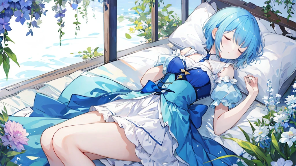Sleeping Princess、Blue short hair