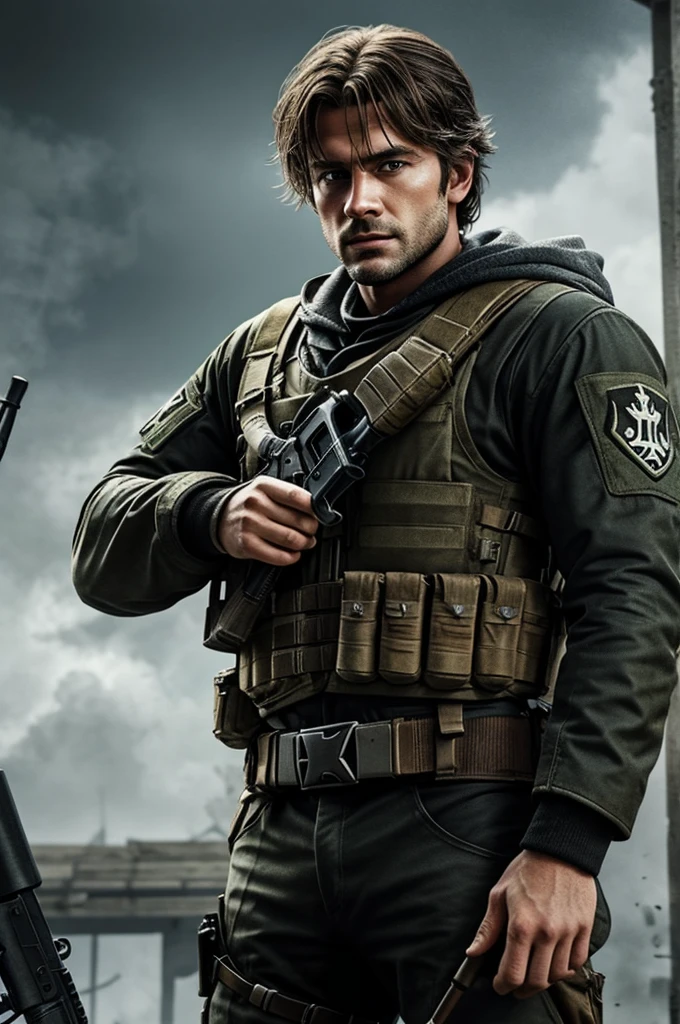Draw könig from Call of duty as an attractive man 