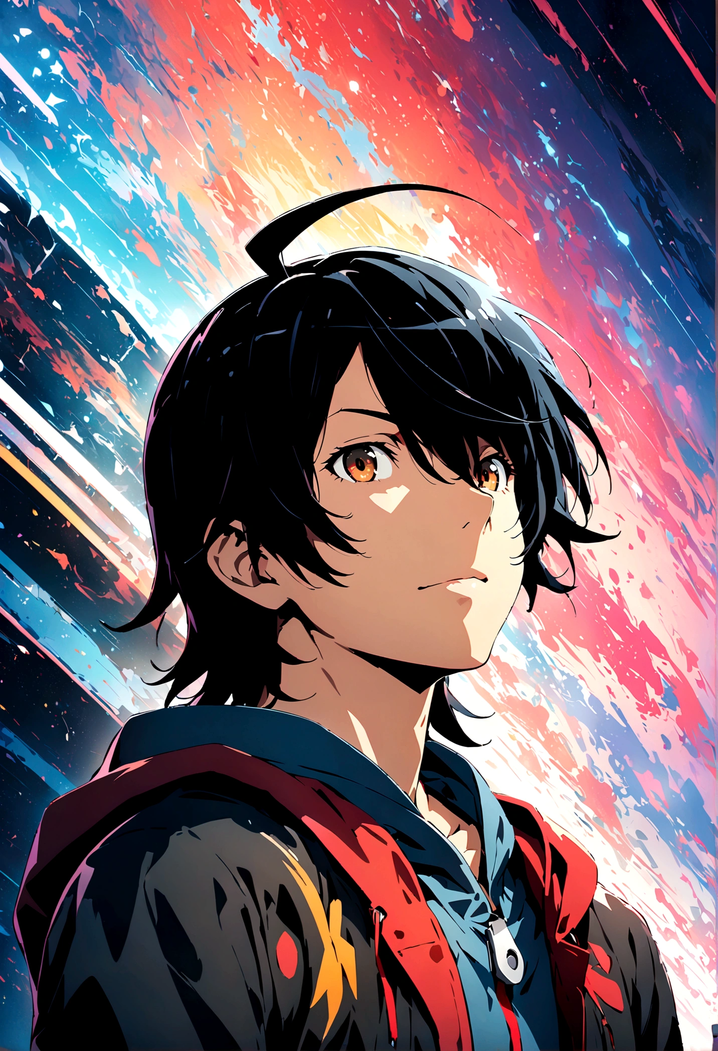 1boy,araragi koyomi,monogatari \(series\),Intricate details,Wide range of colors,artwork,rendering,(masterpiece:1.3),(highest quality:1.4),(Super detailed:1.5),High resolution,Very detailed,unity 8k wallpaper
