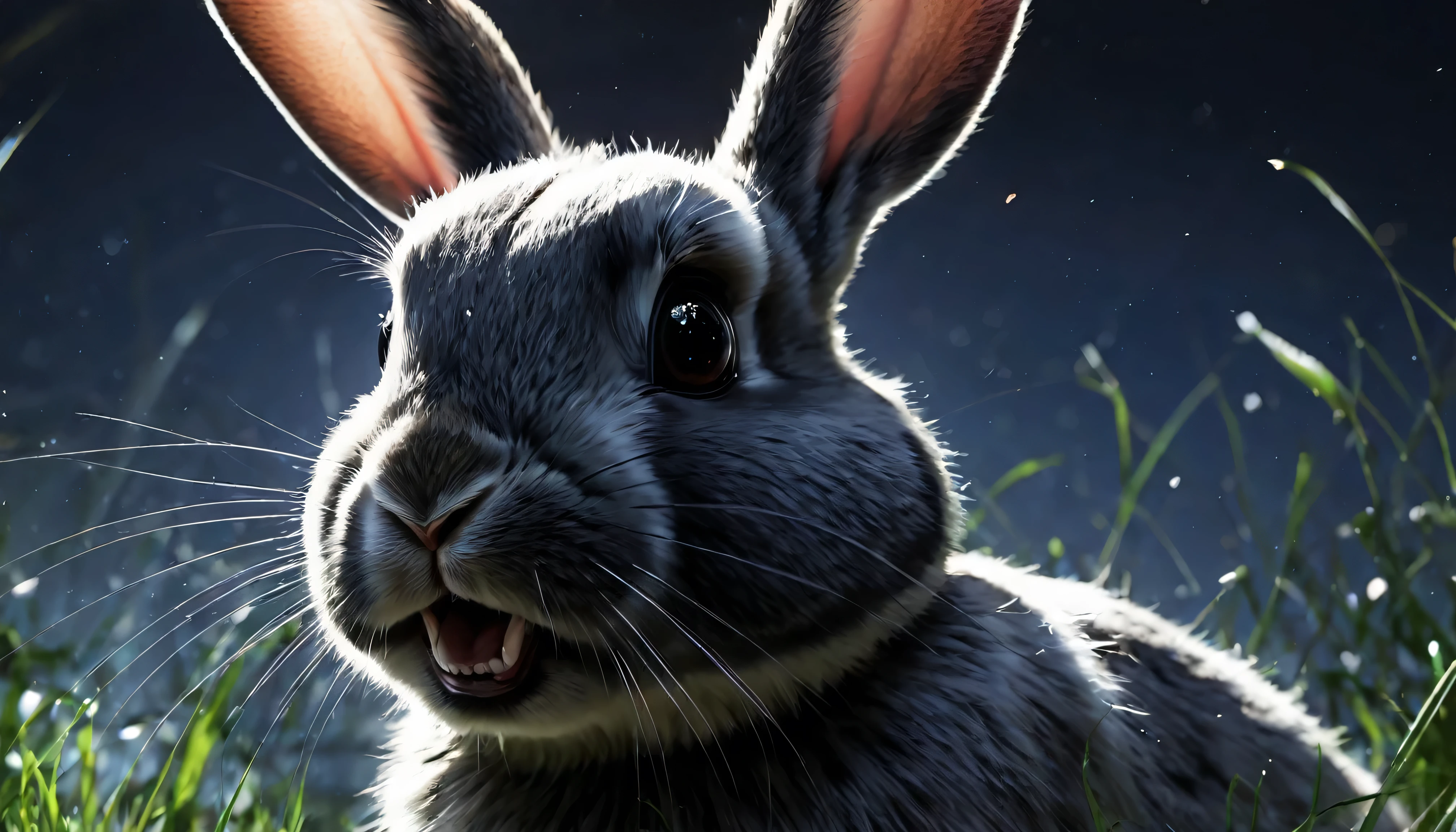 ((high quality)), ((masterpiece)), 8k, anime, Black circle, Rabbit, Large teeth, (3307 pixels x 4252 pixels)  