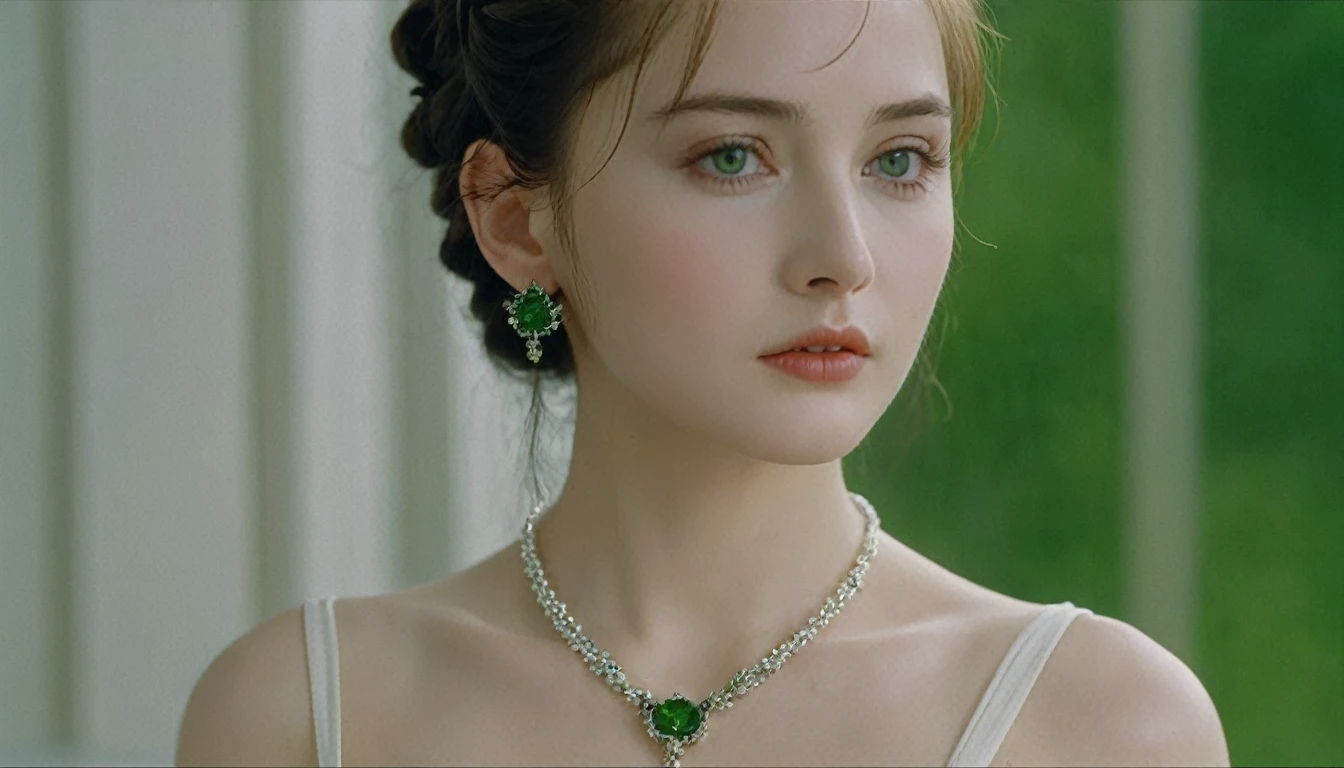 Sadhishink, La Bette Movie, By Valerian Borowczyk, erotic, 1人of女of子, green_eye, Blurred, Blurred_background, Braiding, choker, depth_of_Field, dress, Earrings, eyelash, freckles, hair_that's all_shoulder, jewelry, lips, length_hair, length_sleeve, Looking_in_Audience, necklace, そof間, ふくらんinいる_length_sleeve, ふくらんinいる_sleeve, Realistic, single_Braiding, 一人in, twin_Braidings, upper_body