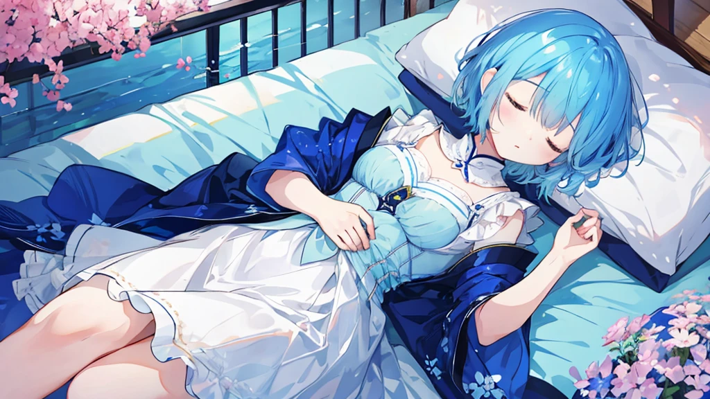 Sleeping Princess、Blue short hair