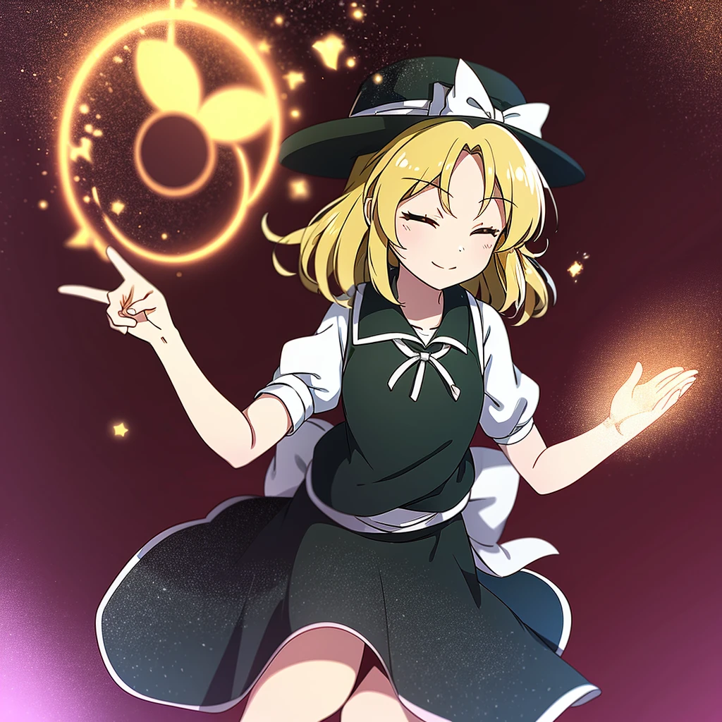 1girl, , , masterpiece, best quality, 10 years old, medium blonde hair, forehead visible bags, yellow eyes, hat, heart, black headwear, puffy short sleeves, log black skirt, heart hads,,1girl, solo, yellow eyes, yellow hair, bow, hat bow, socks, black footwear, black skirt, short sleeves, yuki (touhou), black vest, white sleeves, frill skirt, light smile, from behind, to lift up one’s skirt, cowboy shot, from front, standing , raise one leg, crossed arms, arms up behind, arms behind back, hand between legs, put hands hip, one hand on hip, forward hands, arms raised in the air, punch hands, peace sign, waving, put up index finger, sit, lie down, closed eyes, lie face down, looking back, put one hand chest, leaning forward, cleavage, close up, horizontally outstretched arms, horizontally outstretched legs, front view, front face