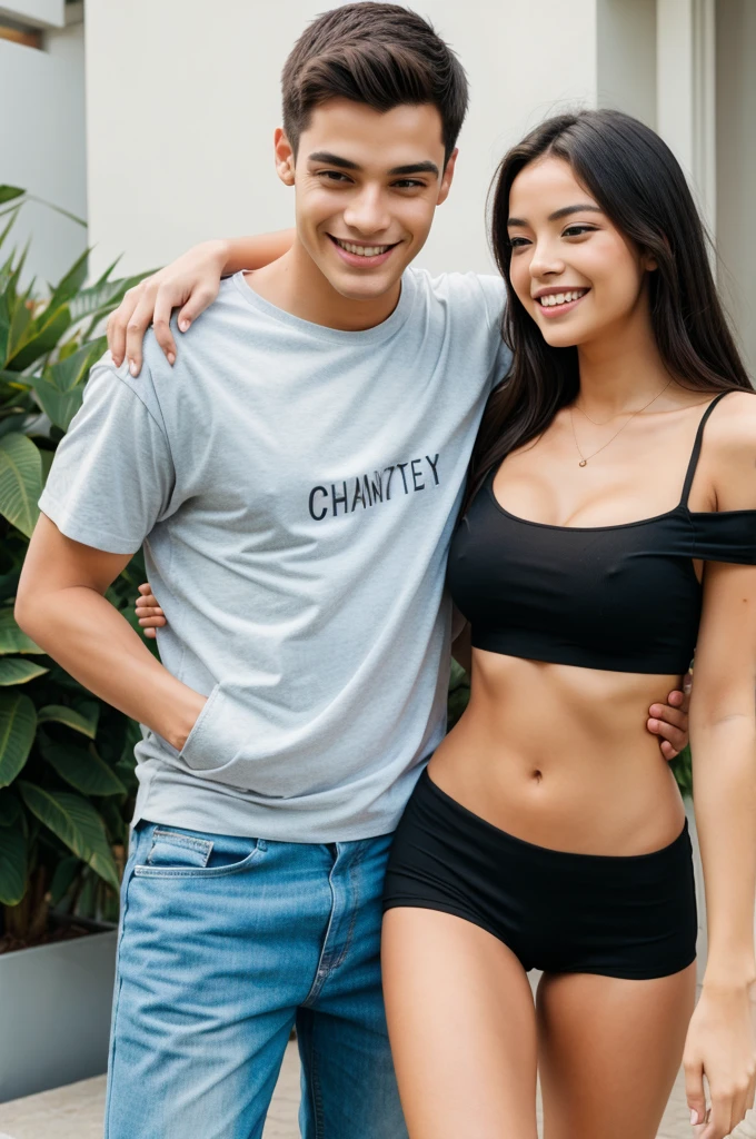 A happy girlfriend and boyfriend